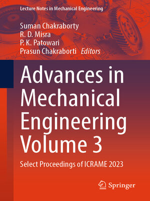cover image of Advances in Mechanical Engineering Volume 3